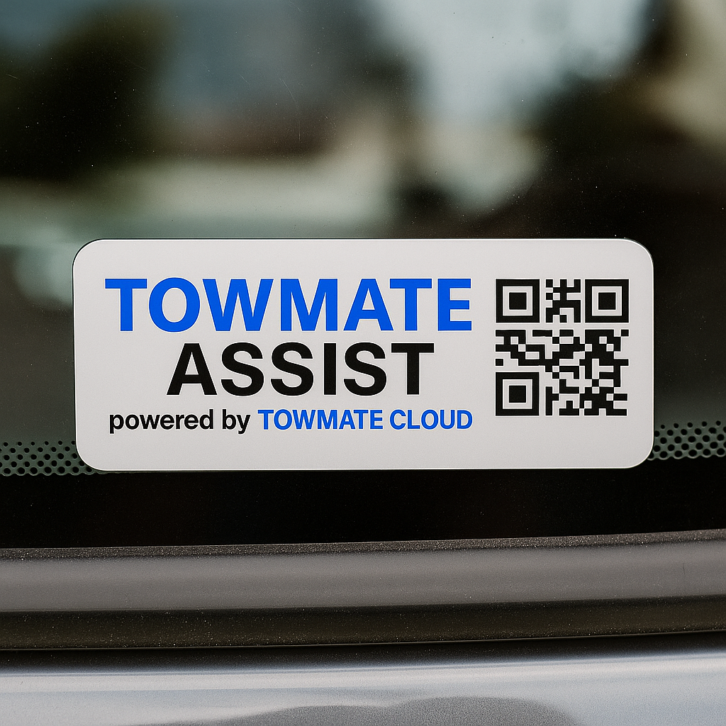 TowMate Assist QR window sticker